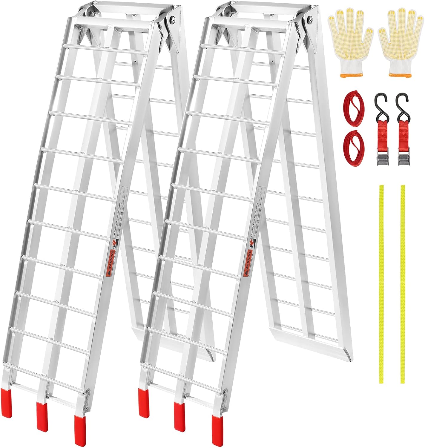 7.5ft Aluminum Ramps, 1500 lbs Folding Loading Ramps (2 pcs Set) for Pickup Trucks Bed, Trailers Ramp with Load