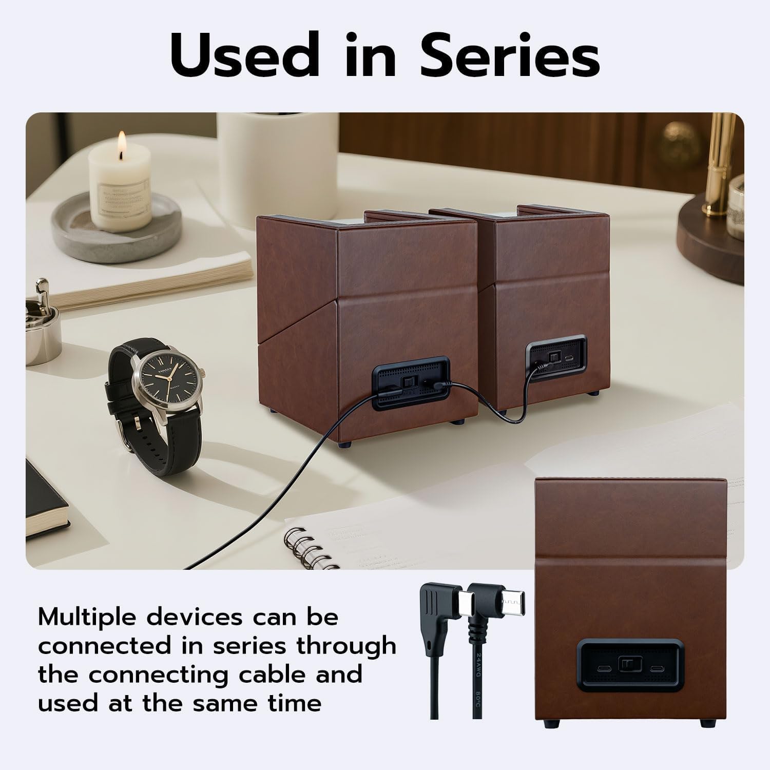 Watch Winder for Automatic Watches, Double Automatic Watch Winder Box with Quiet Japan-made Motor, Automatic Watch