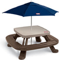 Fold 'n Store Picnic Table with Market Umbrella, Brown (632433M)
