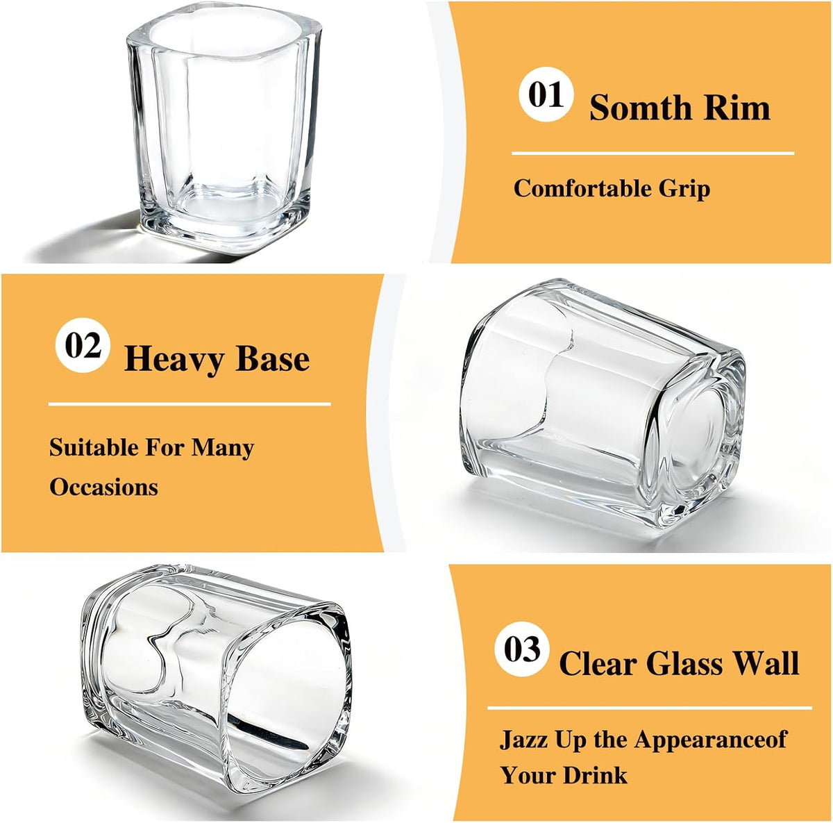 48 Pack Shot Glasses Bulk, 2.2 oz Clear Heavy Base Shot Glass Set