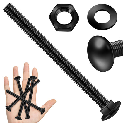 (7 Sets) 5/16-18 x 4 Carriage Bolts with Nuts and Washers, 304 Stainless Steel Round Head Square Neck 5/16 Carriage