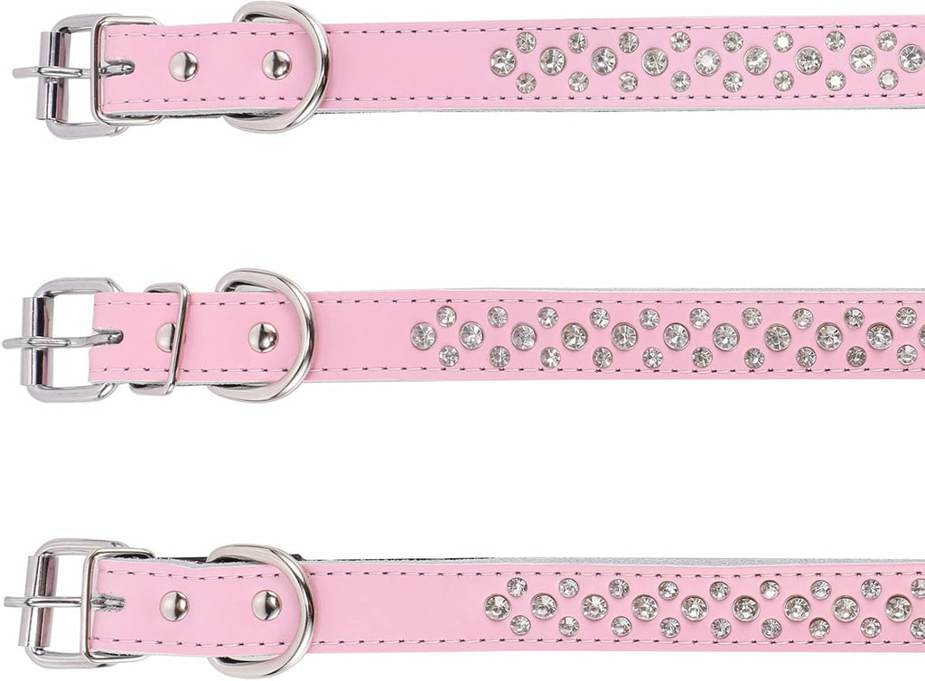 Rhinestones Dog Collars Adjustable Sparkly Crystal Studded Collar