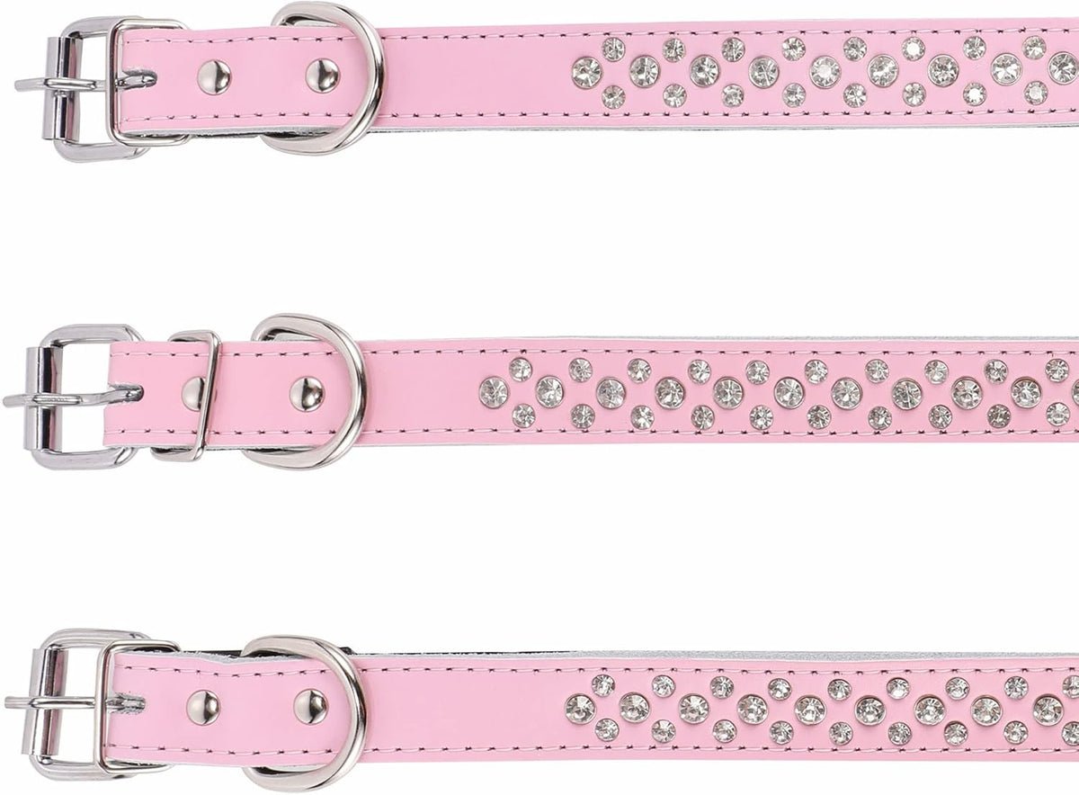 Rhinestones Dog Collars Adjustable Sparkly Crystal Studded Collar