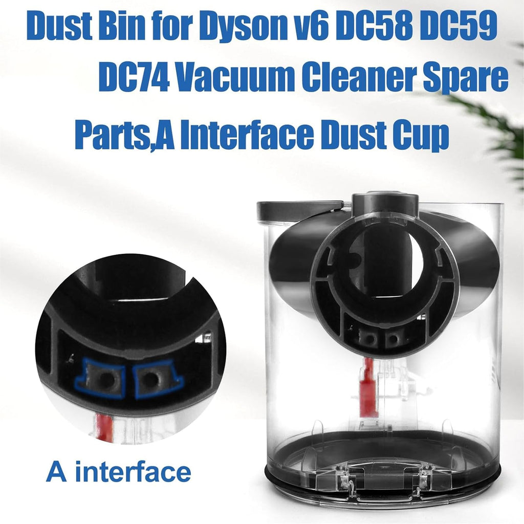 Odashen Dust Bin for Dyson V6 DC58 DC59 DC74 Vacuum Cleaner Spare Parts, B Interface Dust Cup