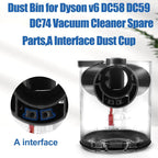 Odashen Dust Bin for Dyson V6 DC58 DC59 DC74 Vacuum Cleaner Spare Parts, B Interface Dust Cup