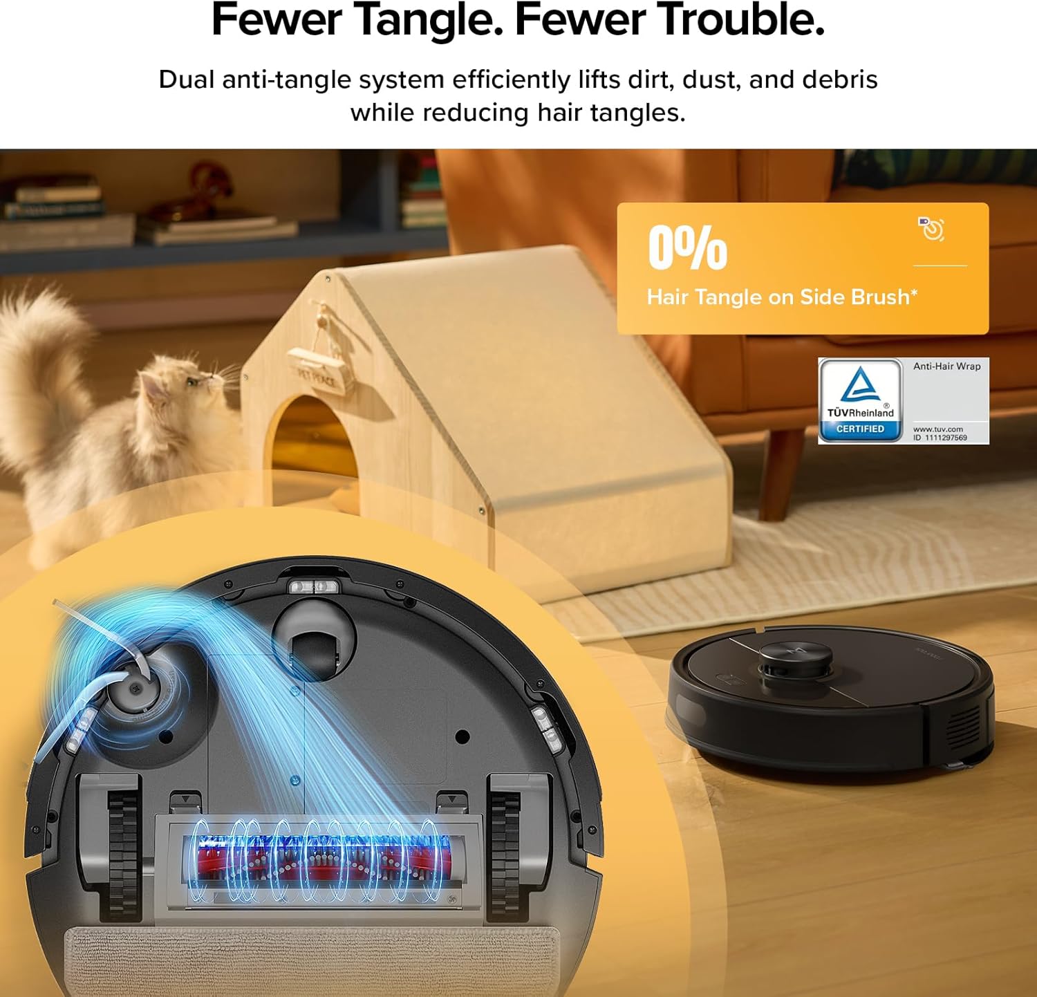 Q7 M5+ Robot Vacuum and Mop, Up to 7-9 Weeks Self-Empty, 10000Pa | Upgraded from Q5 Max+, Dual Anti-Tangle System for