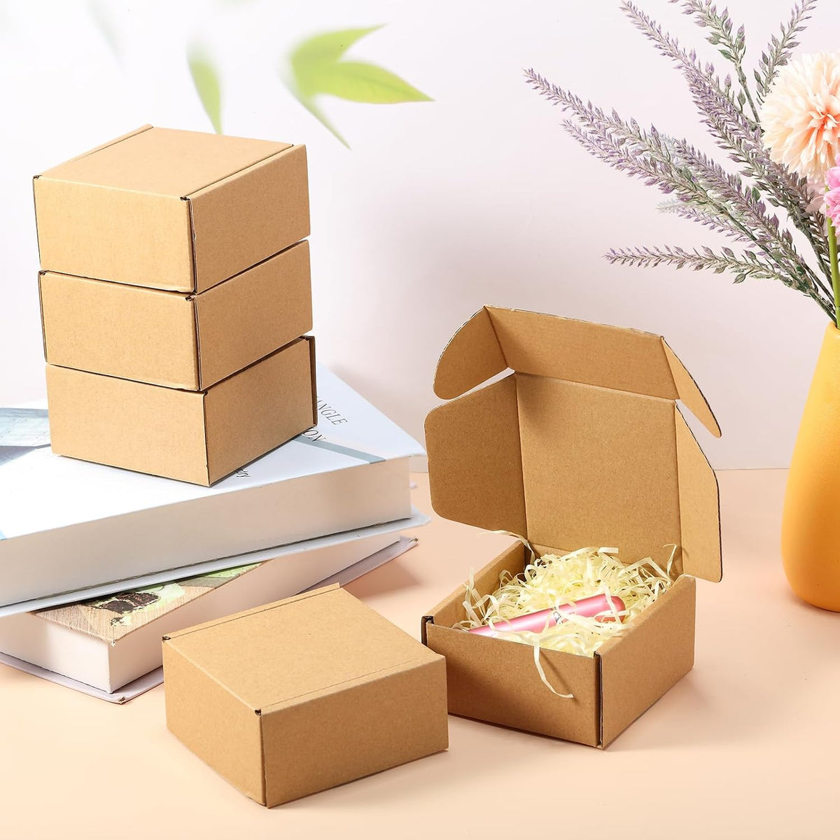 60 Pcs 4x4x2'' Shipping Boxes Corrugated