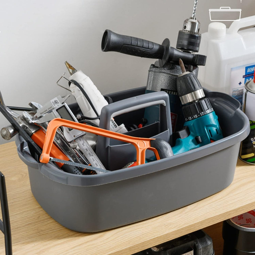 Large Cleaning Caddy with Handle, Tool Storage Basket Organizer, Sturdy Pail Bucket Organizer, Household Bucket for