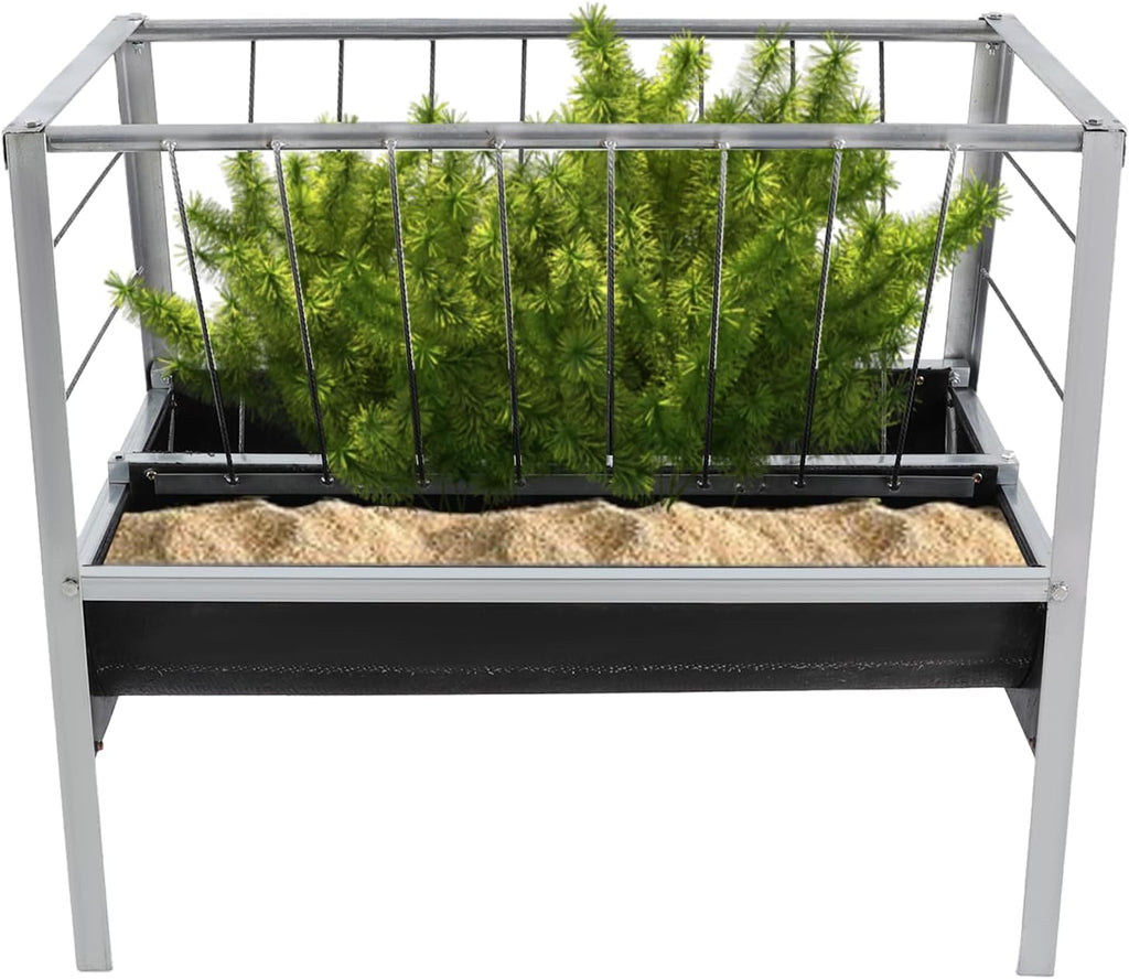 Feed Trough, 2-in-1 Grain & Hay Feeder Livestock Feeding Trough, Rectangular Livestock Feeder Trough Pasture Farm