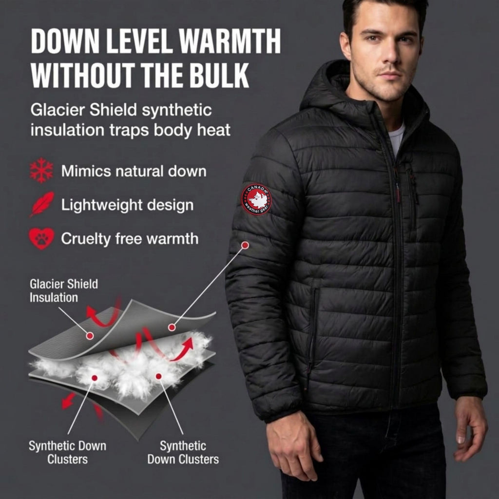Mens Puffer Jacket - Packable, Lightweight Winter Coat