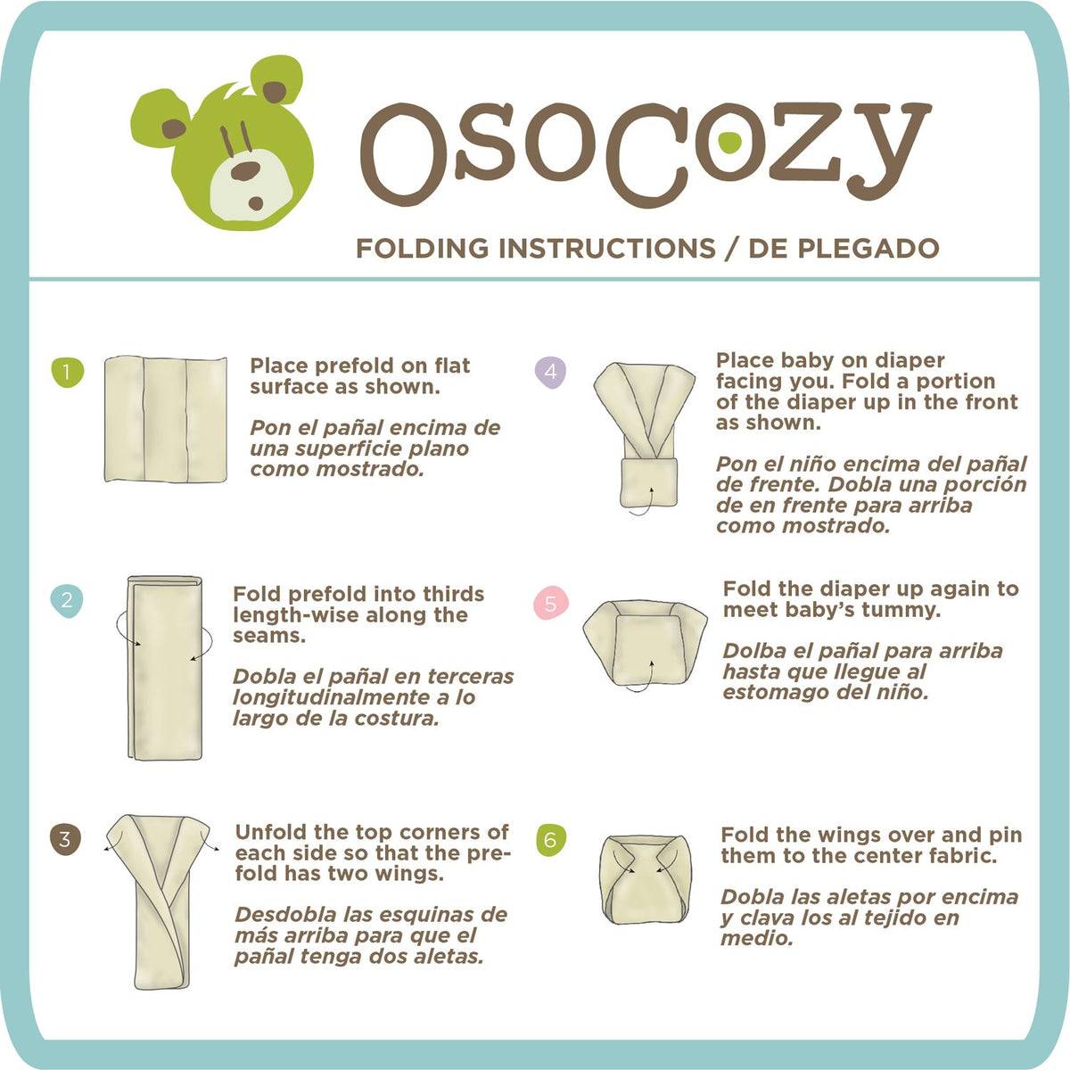 Prefolds Bleached Cloth Baby Diapers, Size 2 (15-30 lbs), Soft, Absorbent and Durable 100% Natural Cotton, Our Top