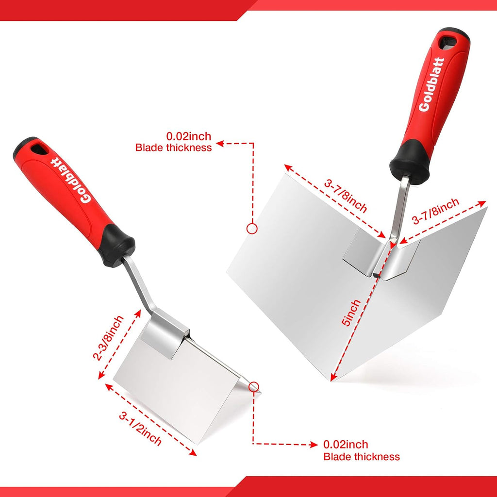 2 Piece Drywall Corner Tool Set, Outside & Inside Corner Trowel | Stainless Steel Build, Drywall Finishing Tool
