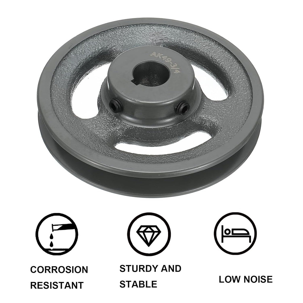 uxcell AK49-3/4 V-Belt Sheave 3/4" Bore, 4.75" OD, Single Groove Web Sheave