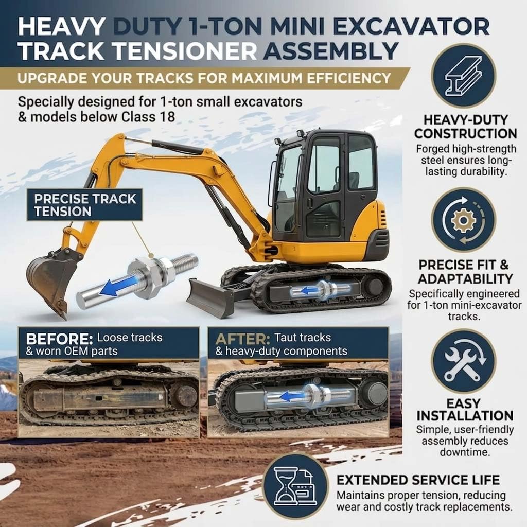 Heavy Duty 1 Ton Mini Excavator Track Tensioner Assembly