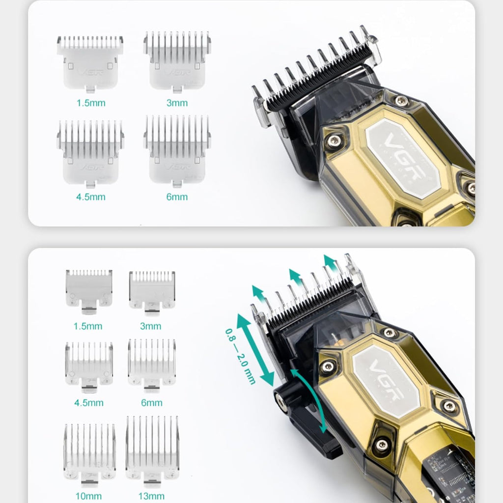 Professional Hair Clippers for Men, Cordless Barber Clippers and Trimmers Set, Mens Hair Cutting Kit with 10 Guide