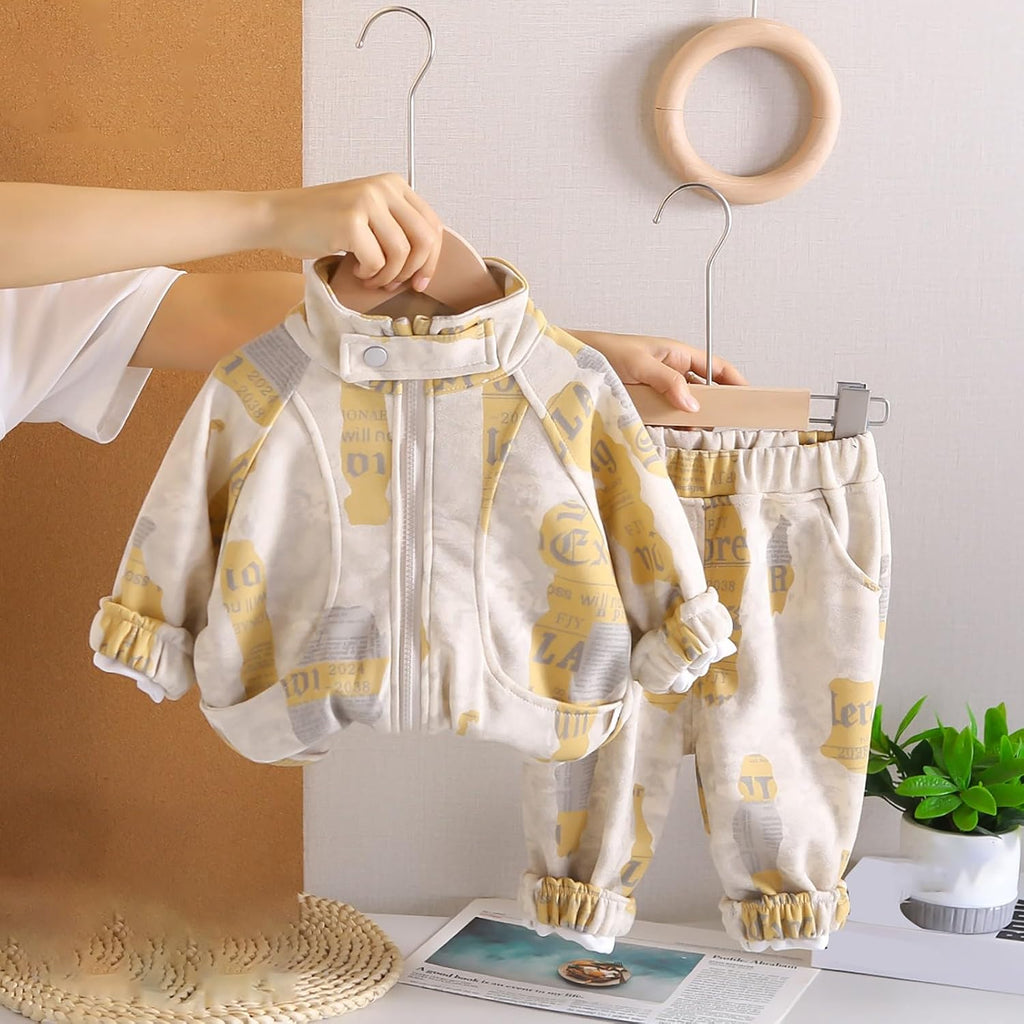 Toddler Boy Fall Winter Clothes Zip Up Stand Collar Sweatshirt Baby Long Sleeve Shirt and Pants Cute Hoodies for Teens