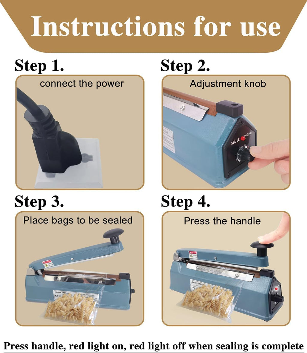 8 Inch 5mm Impulse Heat Sealer Machine