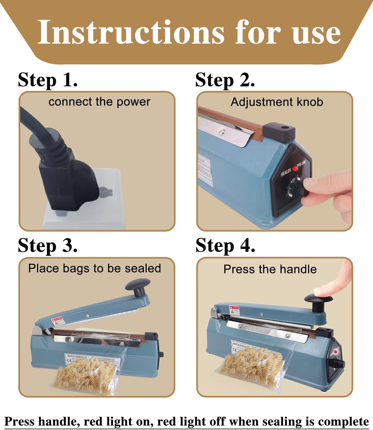 8 Inch 5mm Impulse Heat Sealer Machine