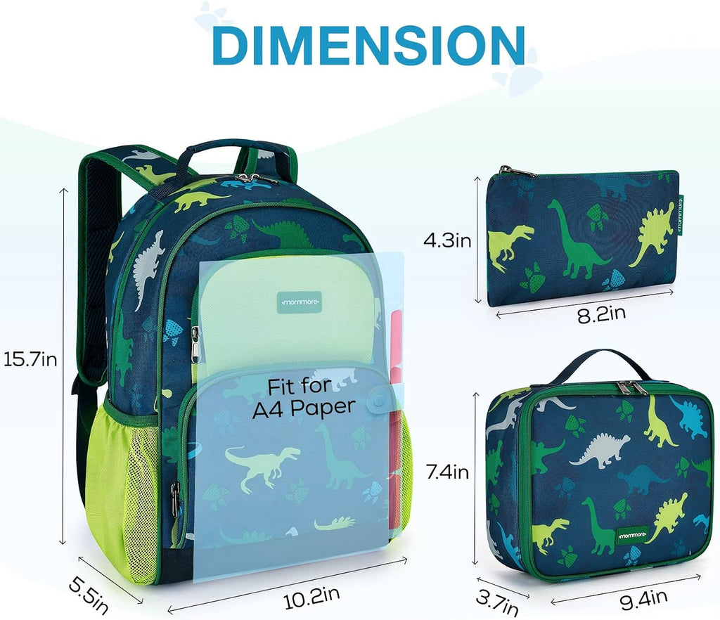 Kids Backpack Set Kindergarten School Bookbag for Boys Girls
