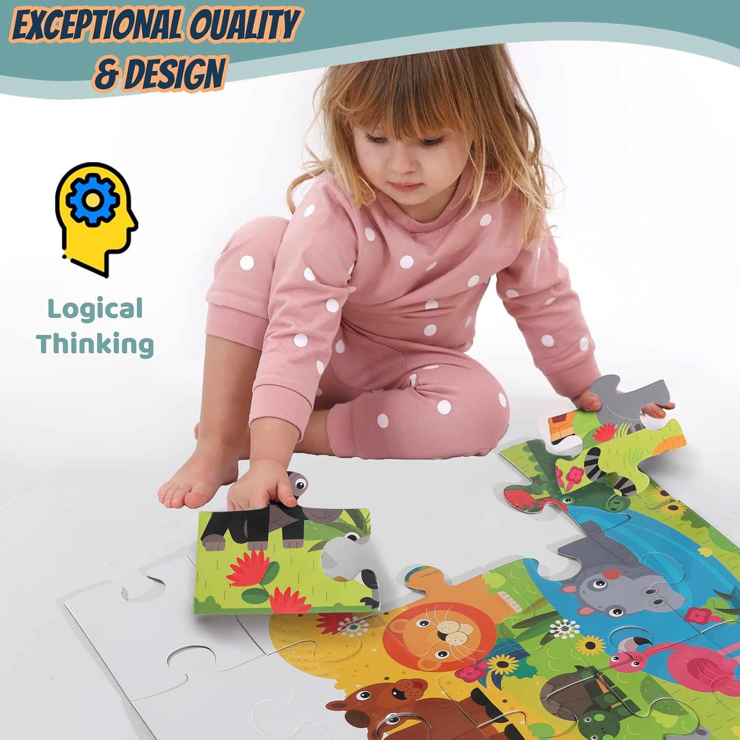 Jumbo Floor Puzzle for Kids, Large Jigsaw Puzzles 35 Piece for Kids Ages 3-5,Preschool Learning & Education Toys