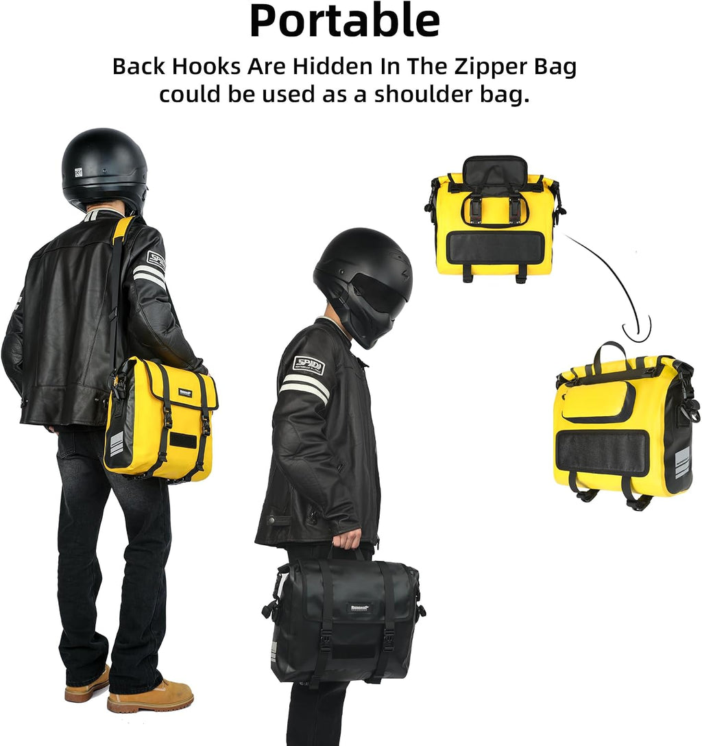 Motorcycle Saddlebags, Waterproof Saddlebags, Quick Release 15L Single Side Hanging Bag Motorcycle Accessories