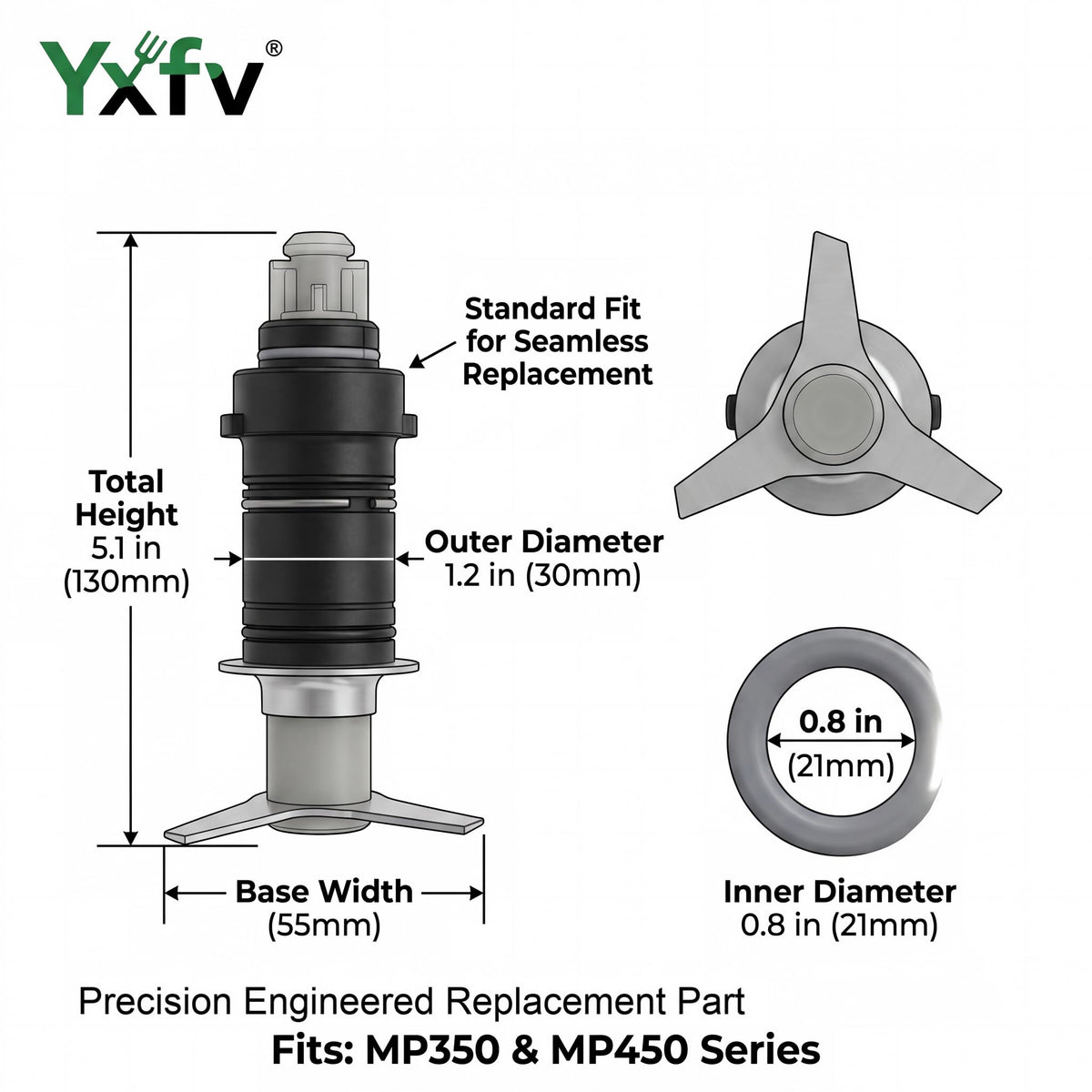 YXFV 39337 Blade Assembly Replacement for Robot Coupe MP350 MP450