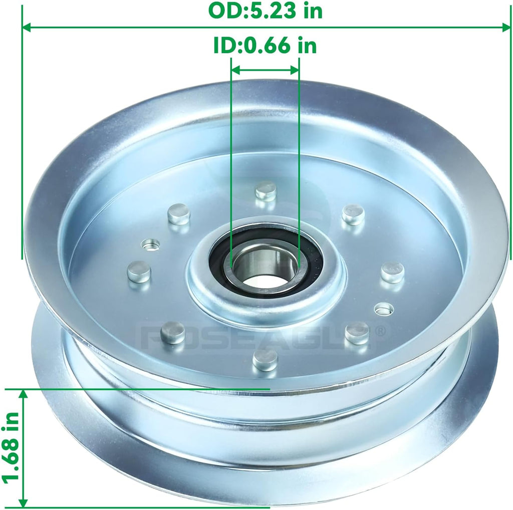 2 Pcs AUC17621 GY20629 Idler Pulley for John Deere 42 48 D140 Deck