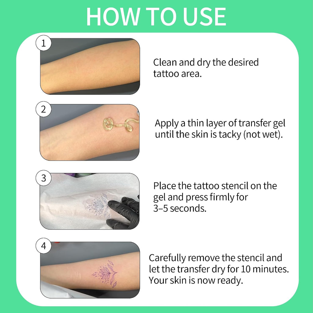 Tattoo Stencil Transfer Gel 4 Fl Oz, Long-Lasting Green Apple