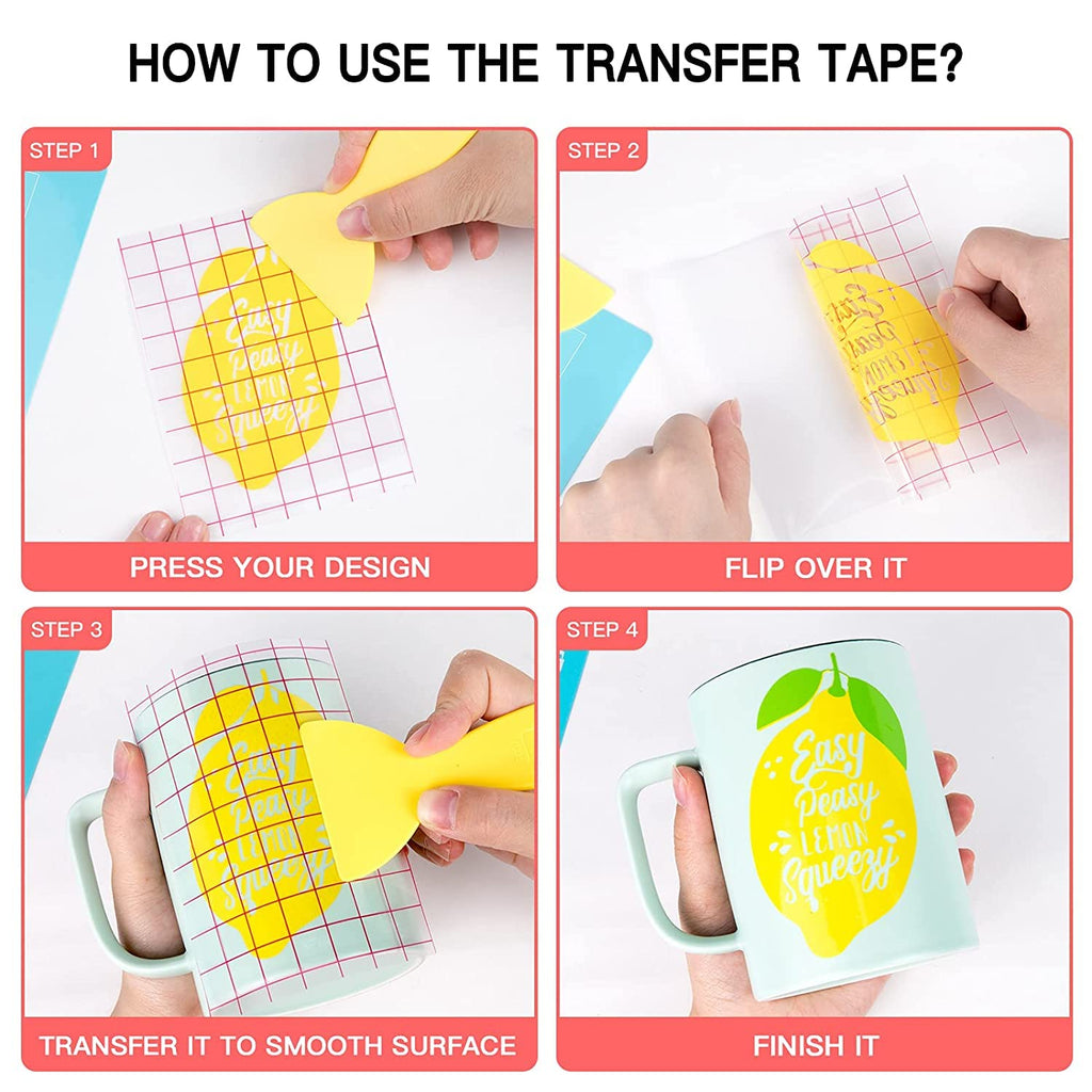 Transfer Tape for Vinyl, 12" X 120 FT, Medium Tack