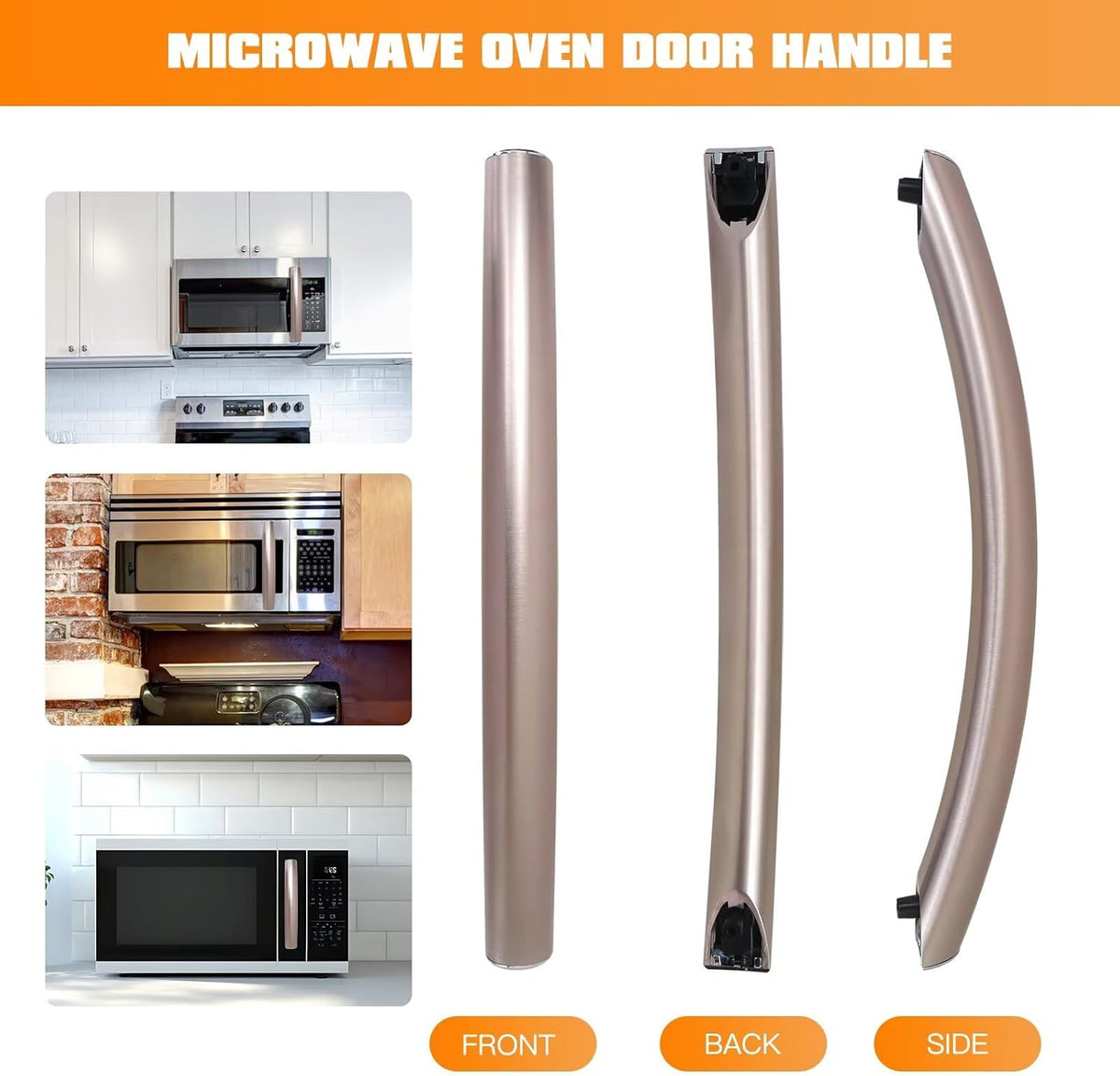ME16A4021AS DE9404313F Microwave Door Handle with Screws Replacement for Samsung ME21H706MQS, SMH1816S, SMH1926S, SMH1927S, SMH2117S, ME21K7010DS (Pink)