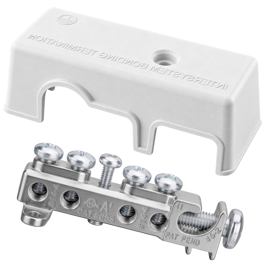 GB5-1 4-1/2 Inch Intersystem Grounding Bridge with White Plastic Cover