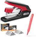 Heavy Duty Stapler for Desk with 40-50 Sheet, 2000 Staples, Red
