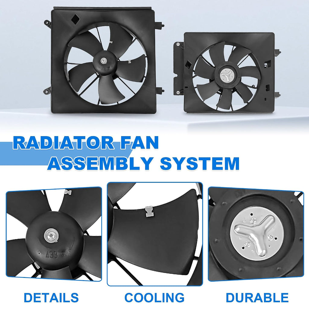 Radiator & AC Condenser Cooling Fan Assembly Pair for 2002-2006 Honda CR-V 19015PZDA01