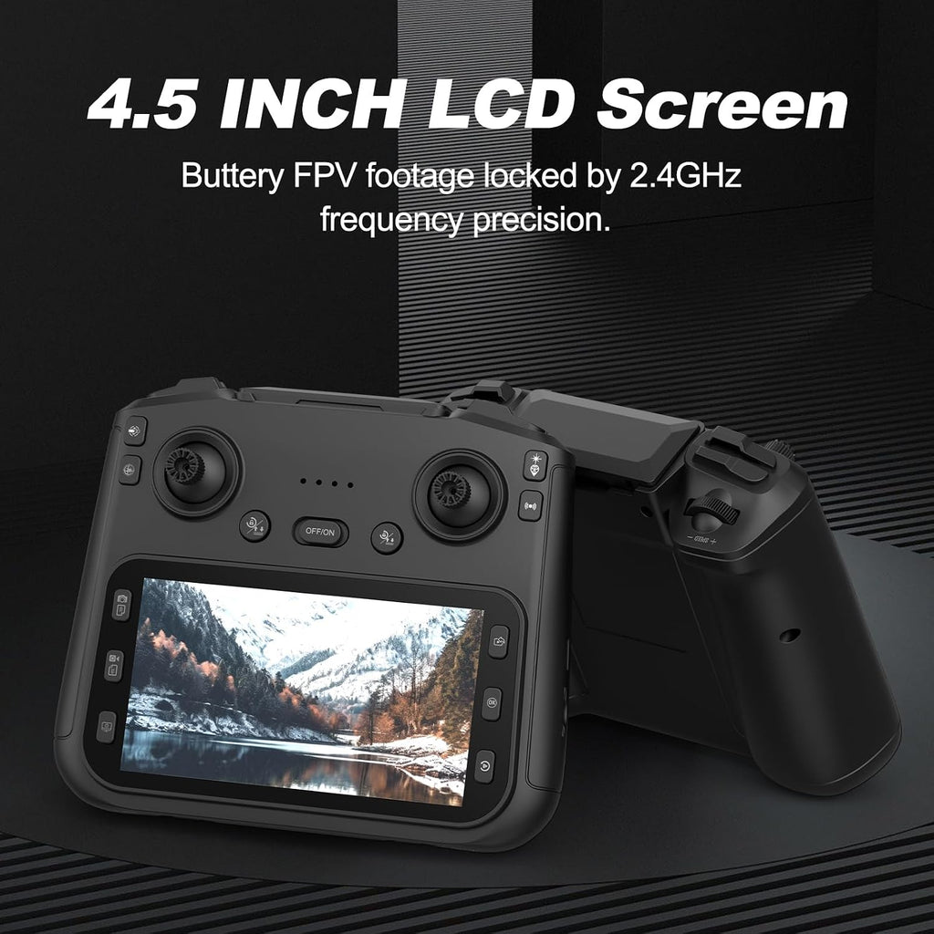 GPS Drone with 4K Camera for Adults, 4.5" Remote Control Screen, Auto Return, Auto Obstacle Avoidance, 22 Min Flight