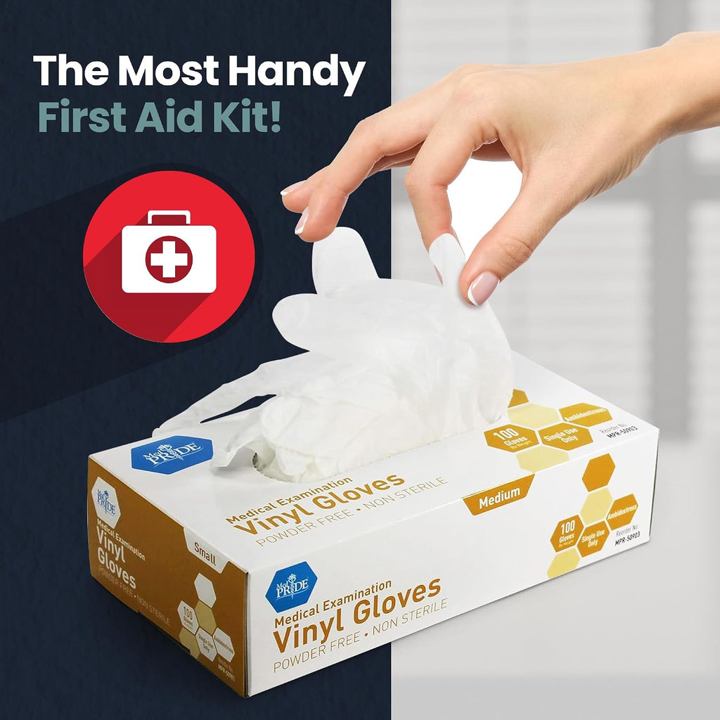 Vinyl Medical Exam Gloves,Powder & Latex-Free, Medium,100-Count