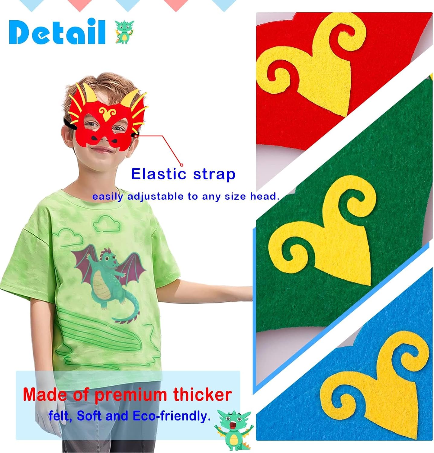 Dragon Wings Costume for Kids Dinosaur-Masks as Party Favors Toddler Dress-Up Clothes Dramatic Play Birthday Gifts