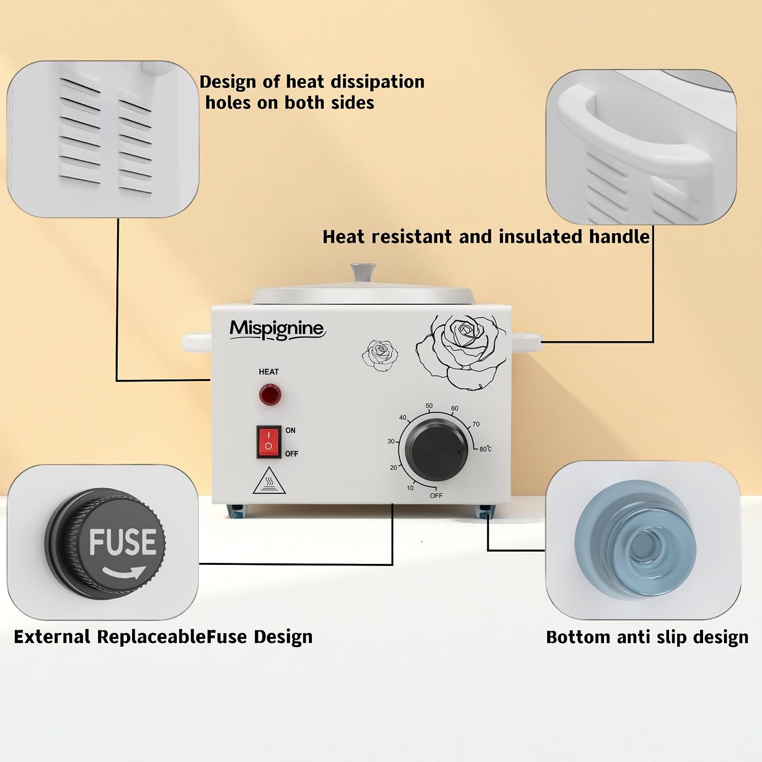 Wax Warmer, Professional Wax Pot for Hair Removal | Large Waxing Machine Electric Waxing Heater for SPA Salon Equipment.