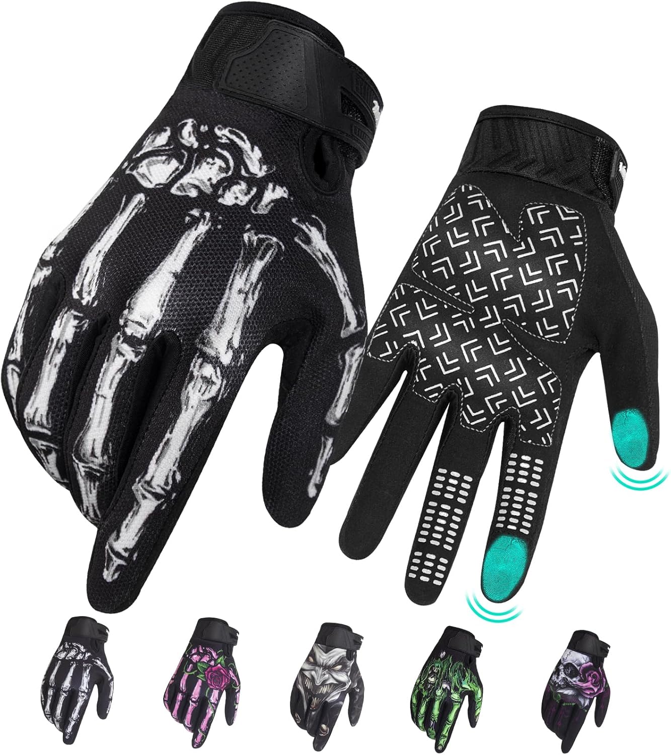 Motorcycle Gloves for Men Women Touchscreen, Lightweight Dirt Bike Glove Non-Slip, Skeleton Motorcycle Riding Glove