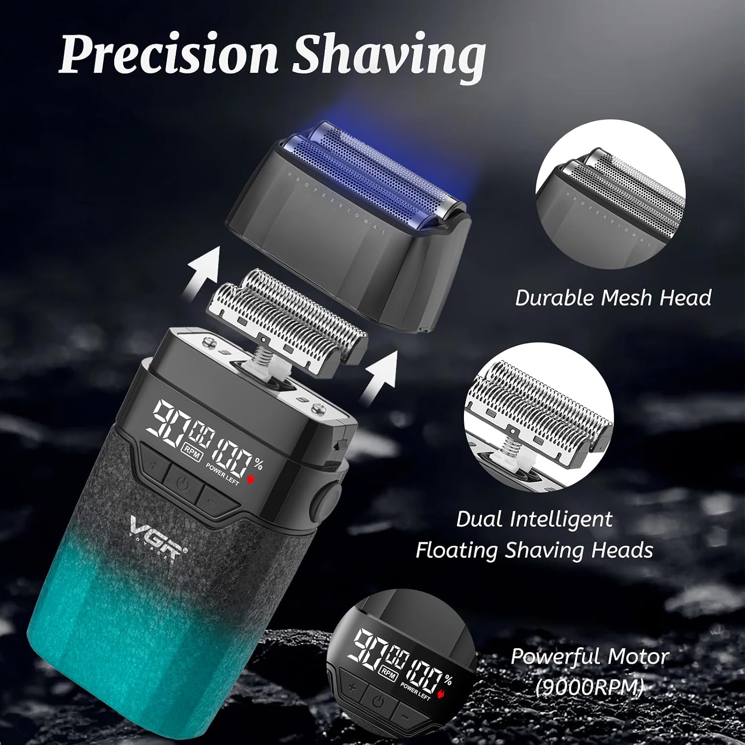 640S3 Professional 3 in 1 Hair Cutting Kit, 9000RPM Hair Clippers for Men Professional Hair Trimmer & Foil Shavers