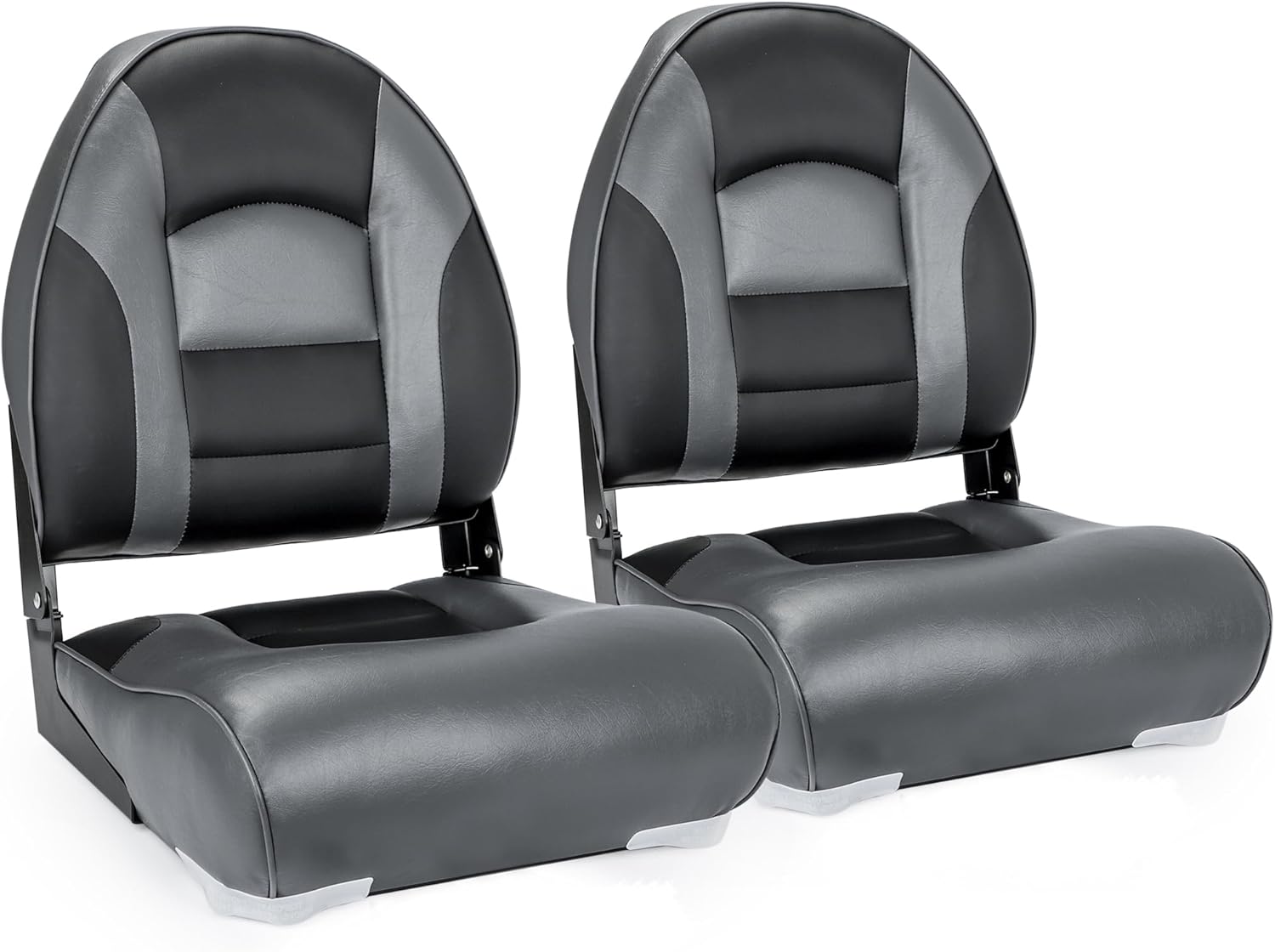 Deluxe A Pair of Marine High Back Folding Boat Chair Fishing Boat Seat,for Fishing, Bass/Jon/Pontoon Boat Chairs, 4
