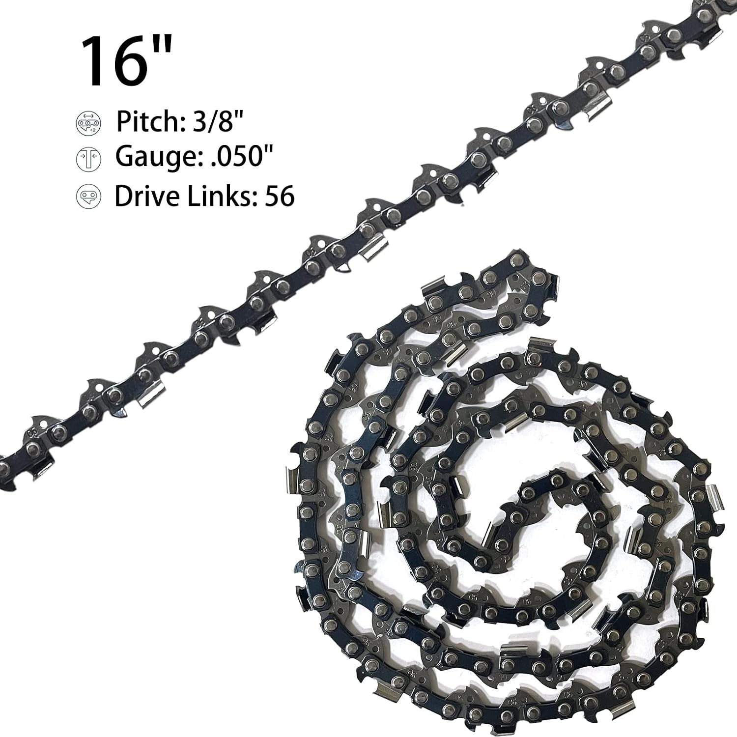 2PC 16 Inch Chainsaw Chain for Husqvarna 135, 240, 120 Mark II Chainsaw | Opuladuo 16 Inch Replacement Chain for WEN