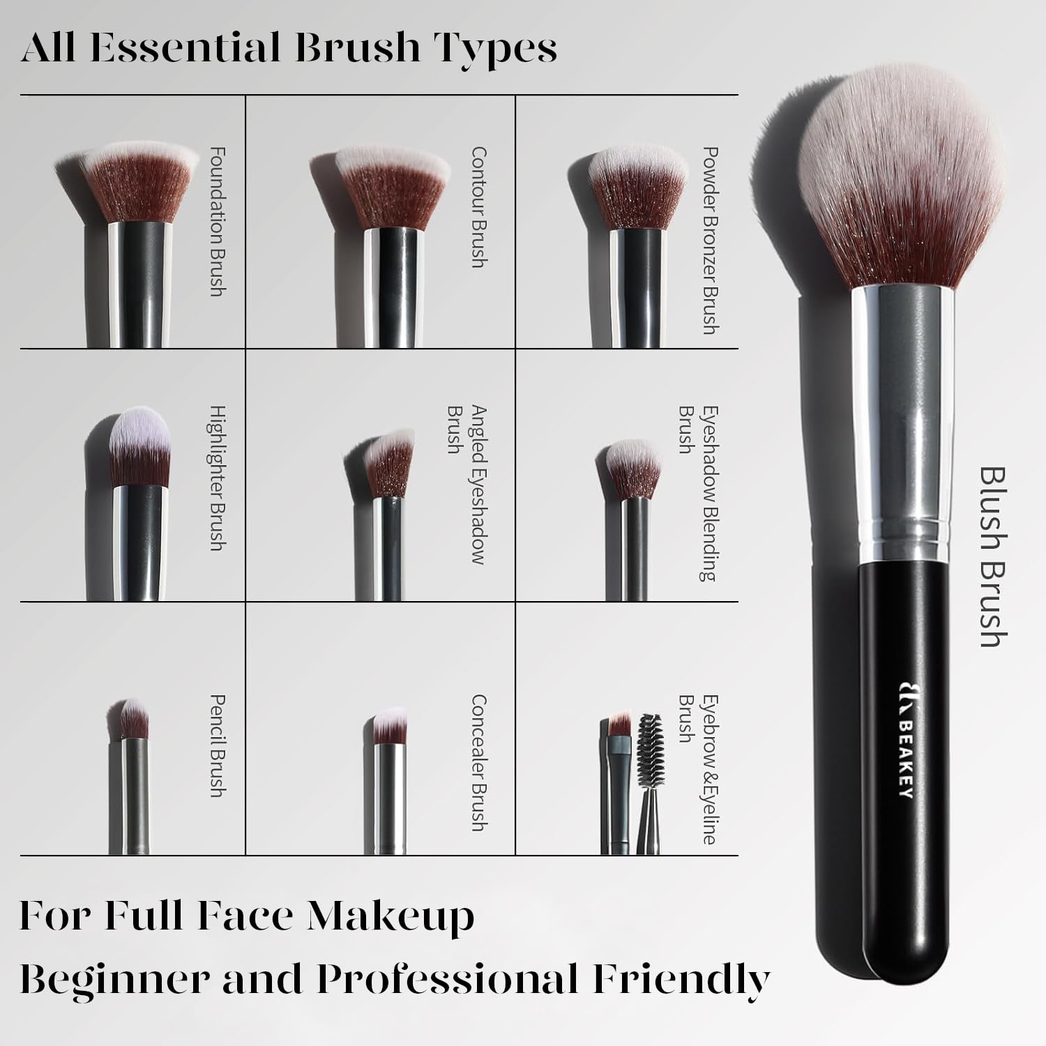 Makeup Brushes,Makeup Brush Set,13 Pcs with Portable PU Cosmetic Bag | Soft synthetic bristles,foundation brush for