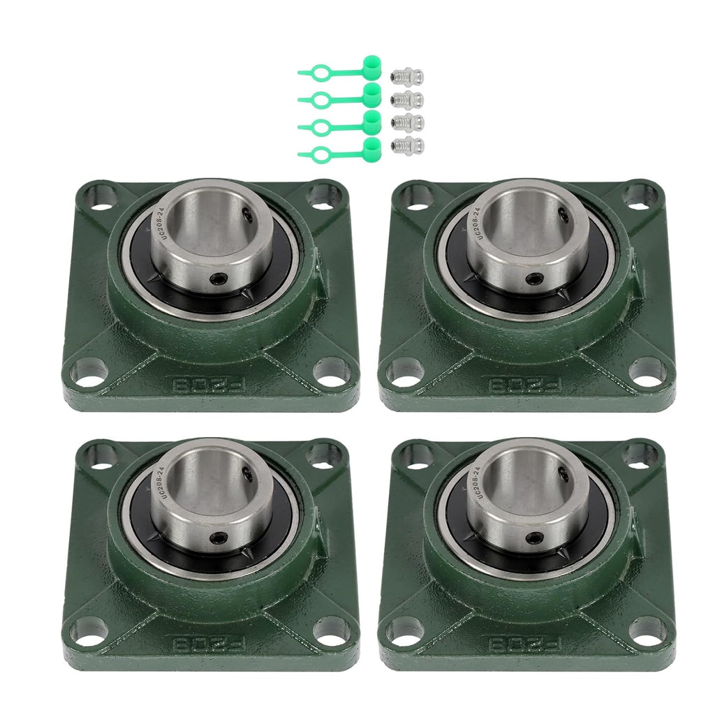 findmall UCF208-24 Pillow Block Bearing 1-1/2" 4-Bolt