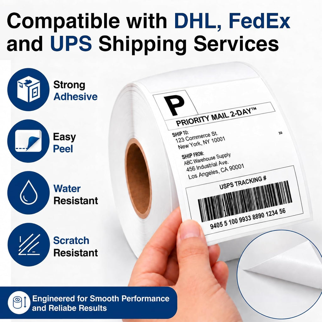 4x6 Direct Thermal Shipping Label Roll - Commercial Grade 1000 Labels