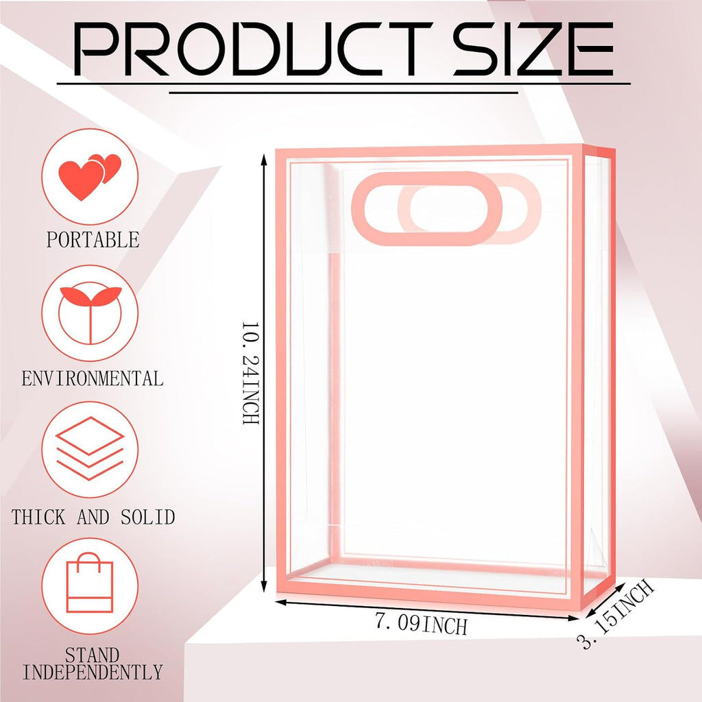 20 Pcs Clear Plastic Gift Bag with Die Cut Handle
