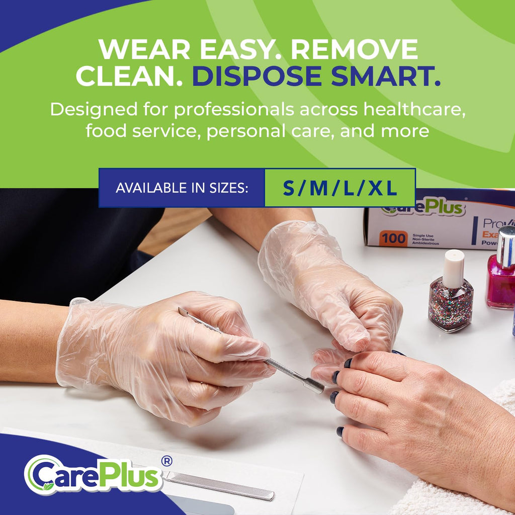 Vinyl Gloves Clear X-Large, Disposable Latex Free, 100 Count