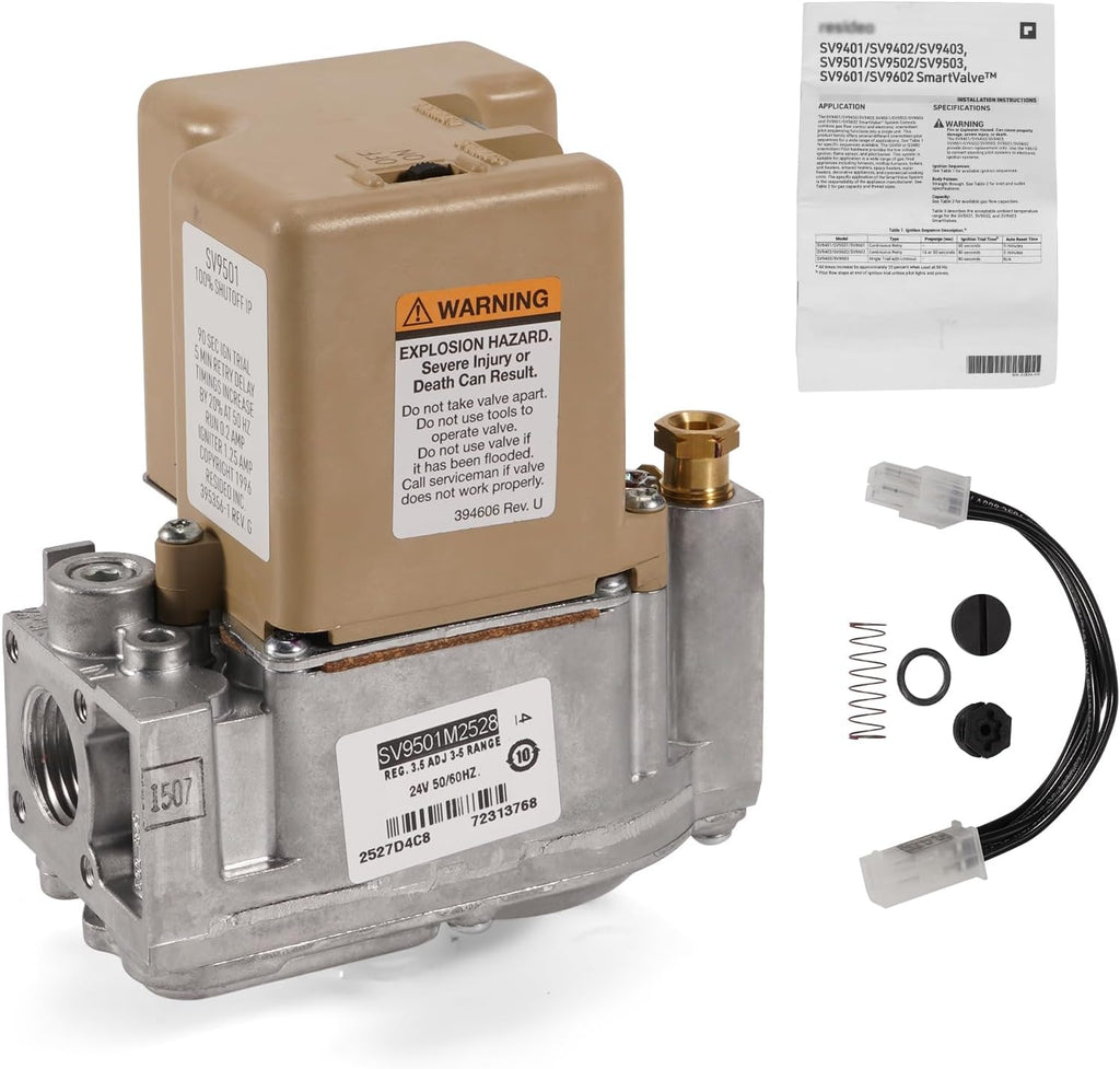 Upgraded SV9501M2528 Furnace Gas Smart Valve, Replacement for Honeywell Resideo Intermittent Hot Surface Pilot Ignition Replcace SV9500M2682 Gas Control Valve 24V 50/60Hz