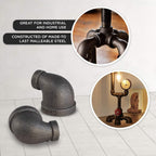 Supply Giant CNSM1002 1" x 1/2" Reducing Malleable Iron Elbow for High Pressures with Female Thread Fittings and Black Finish
