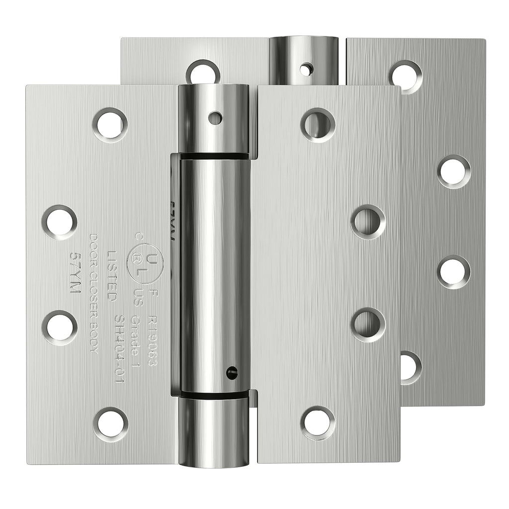 2 Pack Self Closing Door Hinges 4.5 Inch, Spring Loaded Door Hinges