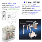 UL Listed 12A Electromagnetic Power Relay Din Rail Socket 5Pin 24 DC 6Pcs